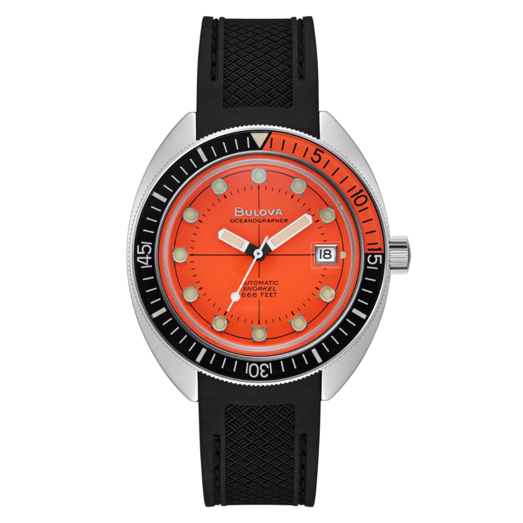 Bulova Oceanographer Snorkel 666 Devil Diver Orange 96B350 Corvus