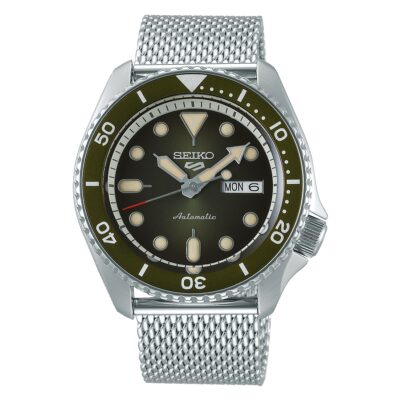 Seiko 5 Sports Suits Green Mesh SRPD75