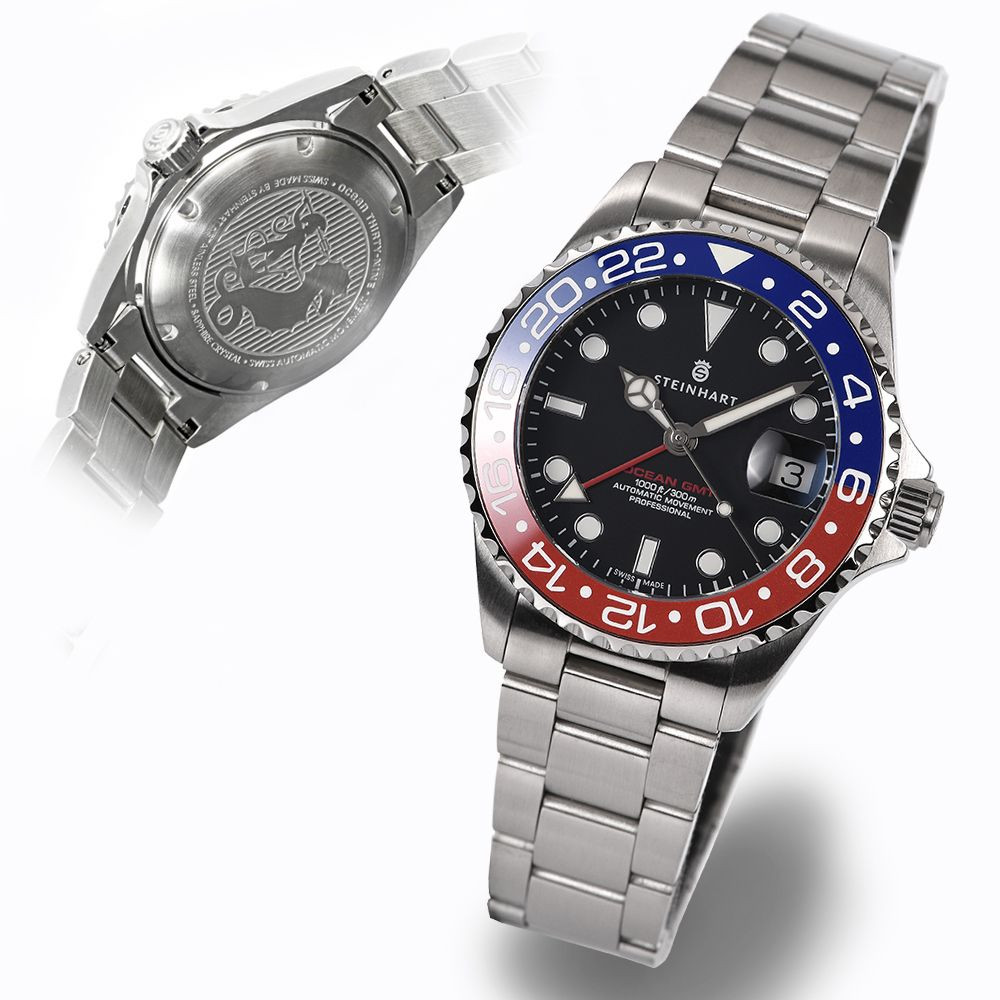 Steinhart Ocean 39 GMT BLUE RED Ceramic Autom tico Corvus