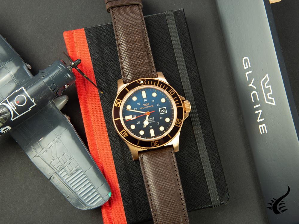 Glycine Combat Sub 48 Blue Brown Bronze GL0200 Corvus