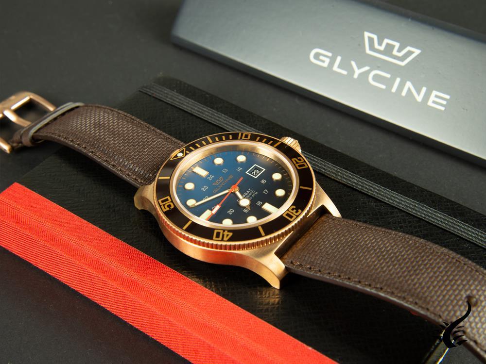 Glycine Combat Sub 48 Blue Brown Bronze GL0200 Corvus