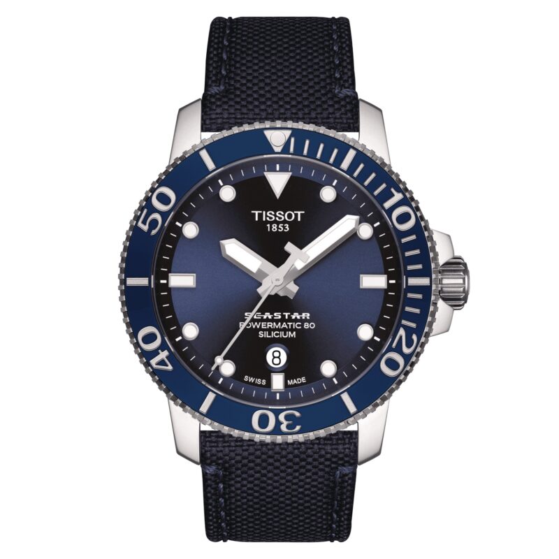 Tissot Seastar 1000 Powermatic 80 Automatic Crystal Blue Canvas Silicium