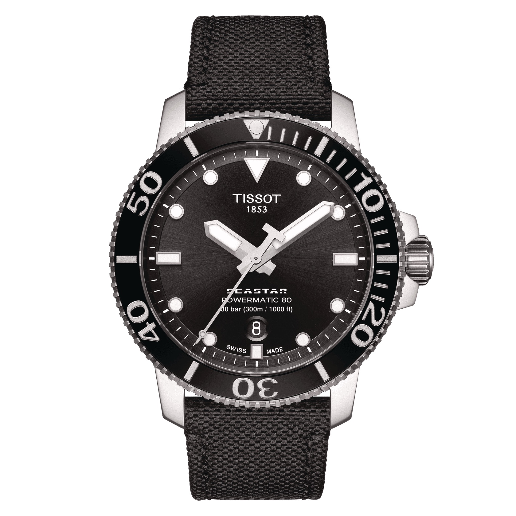 Tissot Seastar 1000 Powermatic 80 Black Canvas Corvus