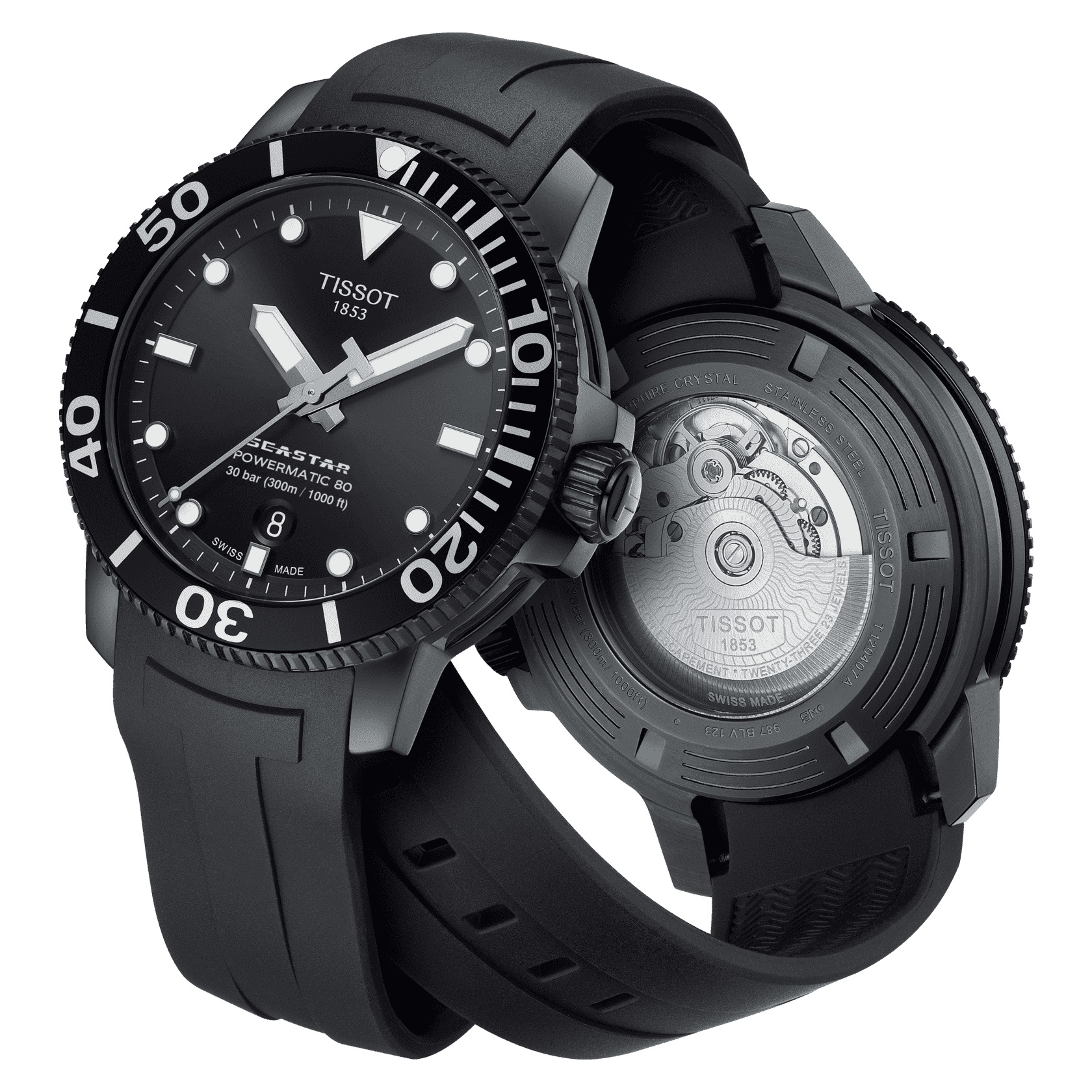 Tissot Seastar 1000 Powermatic 80 All Black T120.407.37.051.00 Corvus