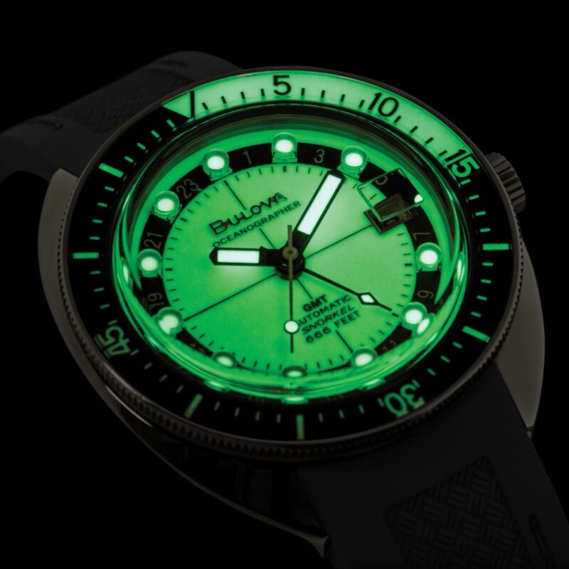 Bulova Devil Diver Oceanographer 96B350 - Orologio Subacqueo Uomo, Cassa 41mm Acciaio, Cinturino In Gomma Nera, Movimento Automatico Miyota, 200m