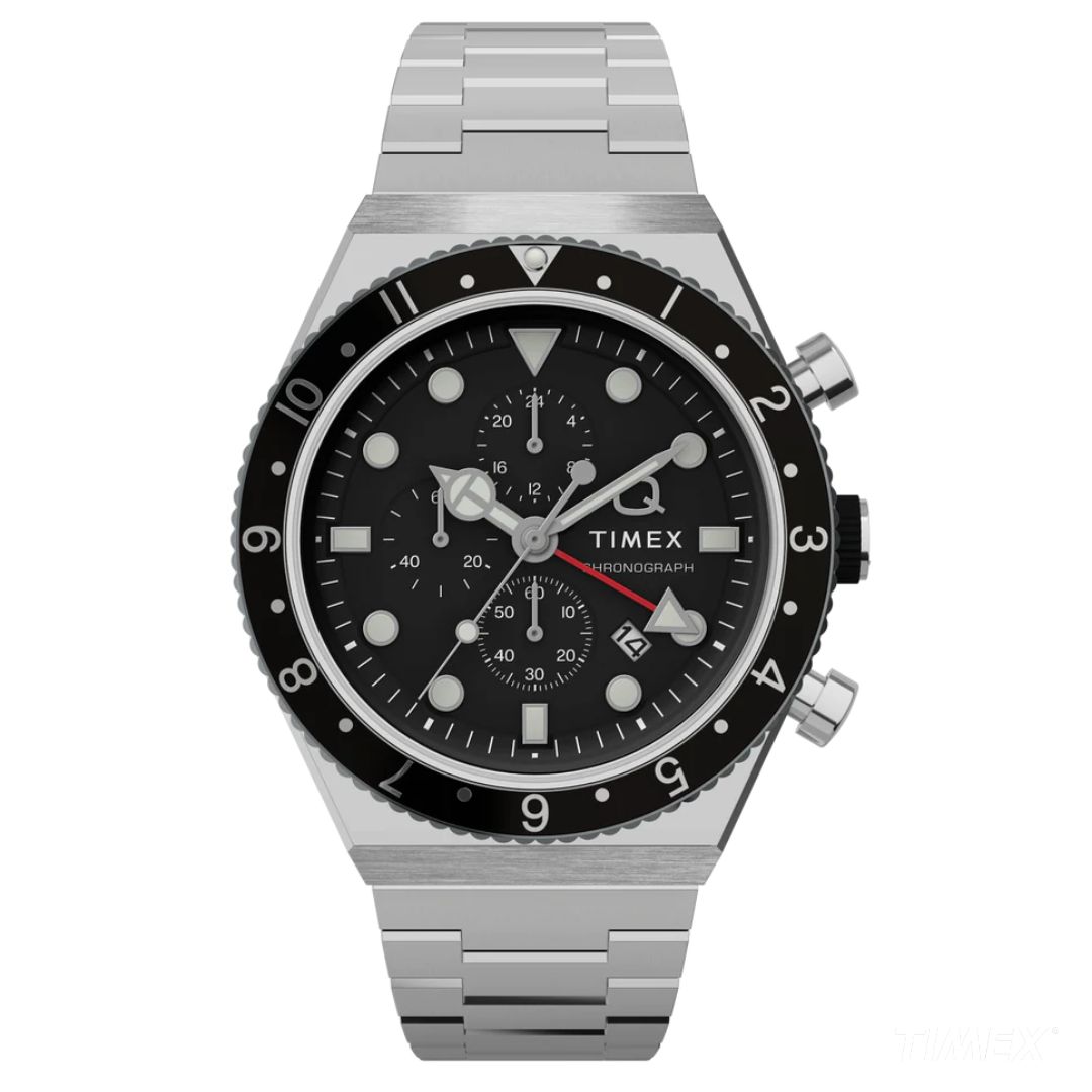 Timex Q Reissue Chronograph Time Zone GMT 40mm TW2V69800