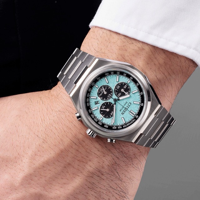 Citizen Super Titanium Eco-Drive Cronógrafo Azul Turquesa CA4610-85M