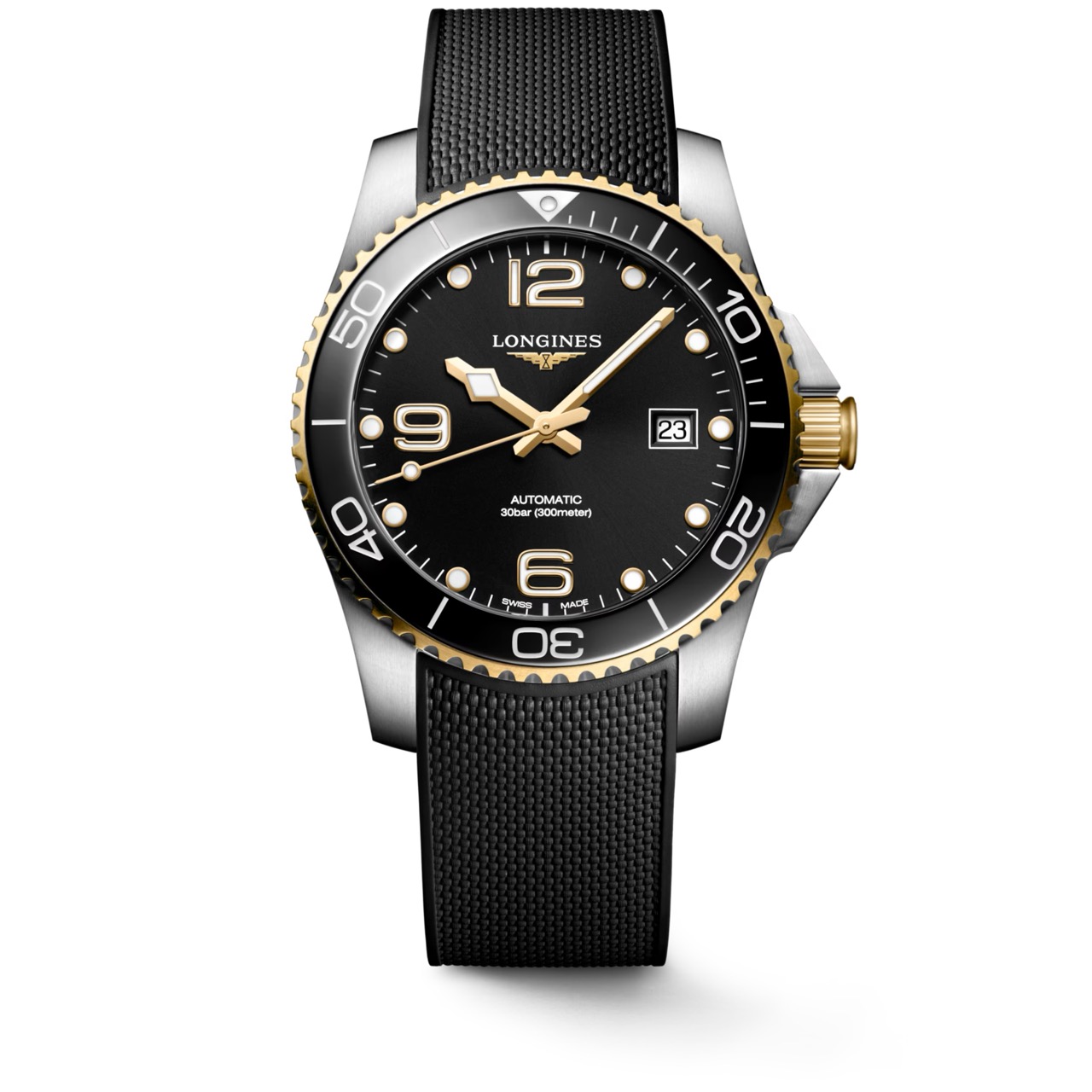 Longines HydroConquest Gold Rubber 41 mm Ceramic L3.781.3.56.9