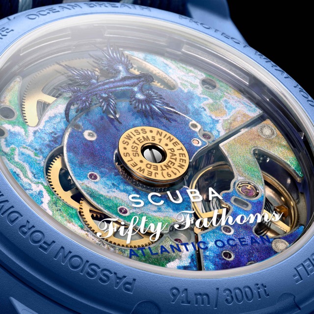 Swatch Blancpain Fifty Fathoms Scuba Atlantic Ocean Azul SO35A100