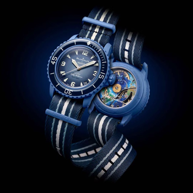 Swatch Blancpain Fifty Fathoms Scuba Atlantic Ocean Azul SO35A100