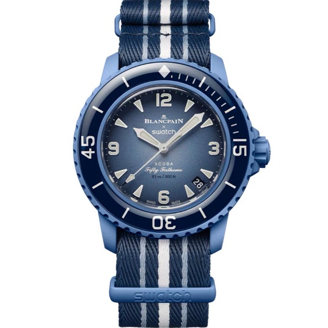 Swatch Blancpain Fifty Fathoms Scuba Atlantic Ocean Azul SO35A100