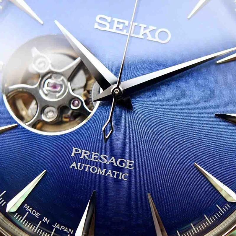 Seiko Pressage Cocktail Blue Acapulco Open Heart SSA439