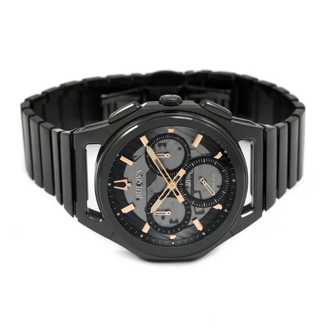 Bulova Precisionist CURV Chronograph Black Skeleton 98A207