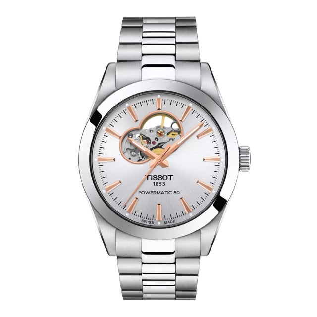 Tissot Gentleman Powermatic 80 Open Heart Automatico Cinza T127.407.11.031.01
