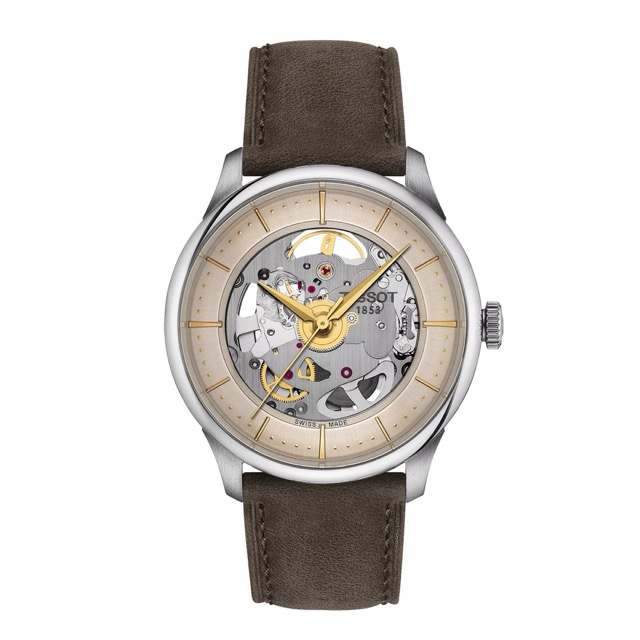 Tissot Chemin des Tourelles Skeleton Champagne Automatico T139.836.16.261.00