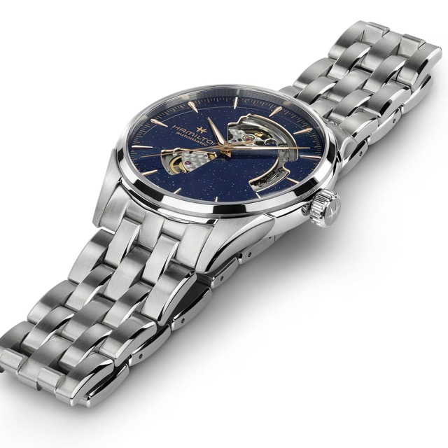Hamilton Jazzmaster Open Heart Automatico Azul meia-noite H32705140