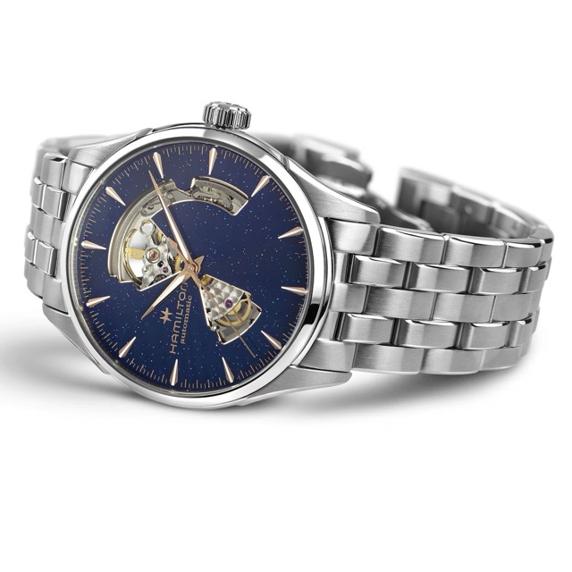 Hamilton Jazzmaster Open Heart Automatico Azul meia-noite H32705140