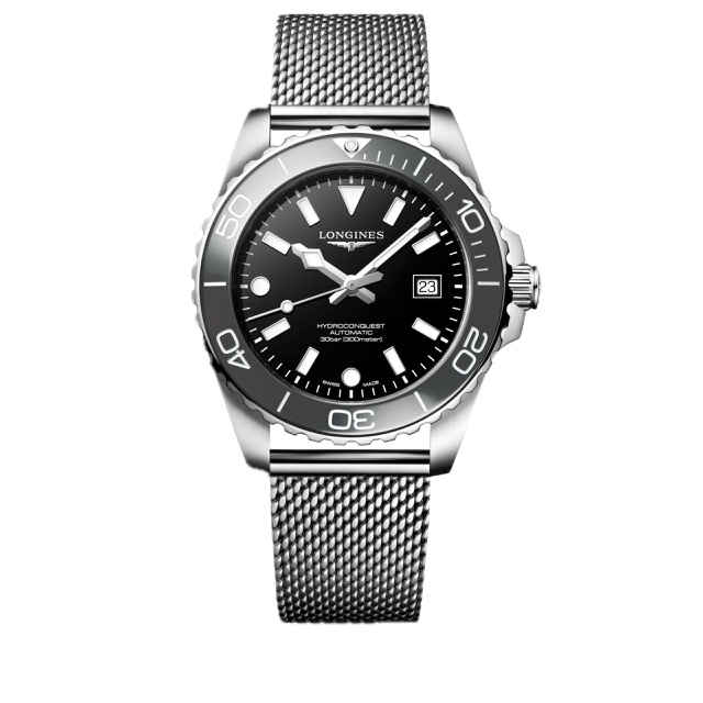 Longines HydroConquest Preto Mesh 42mm Ceramic L3.788.4.70.6