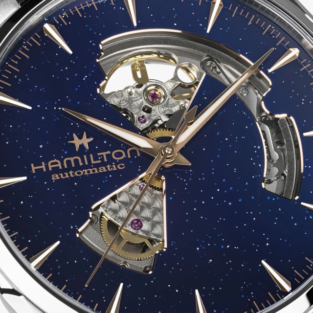 Hamilton Jazzmaster Open Heart Automatico Azul meia-noite H32705640