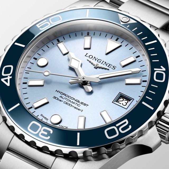 Longines HydroConquest Azul Frosted 39mm Ceramic L3.779.4.98.6