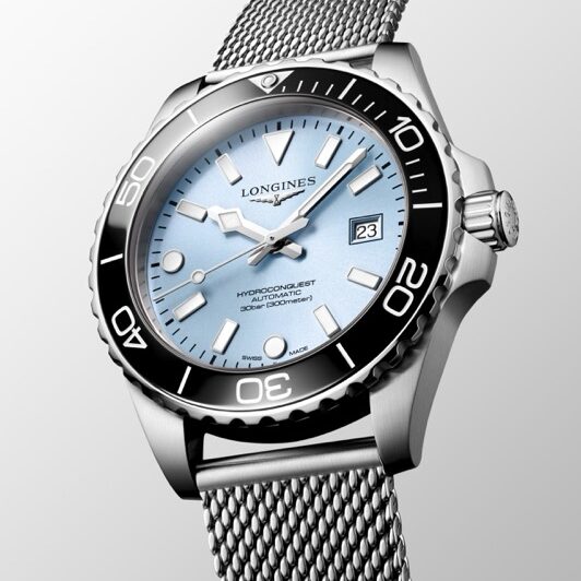 Longines HydroConquest Azul Frosted Mesh 42mm Ceramic L3.788.4.99.6