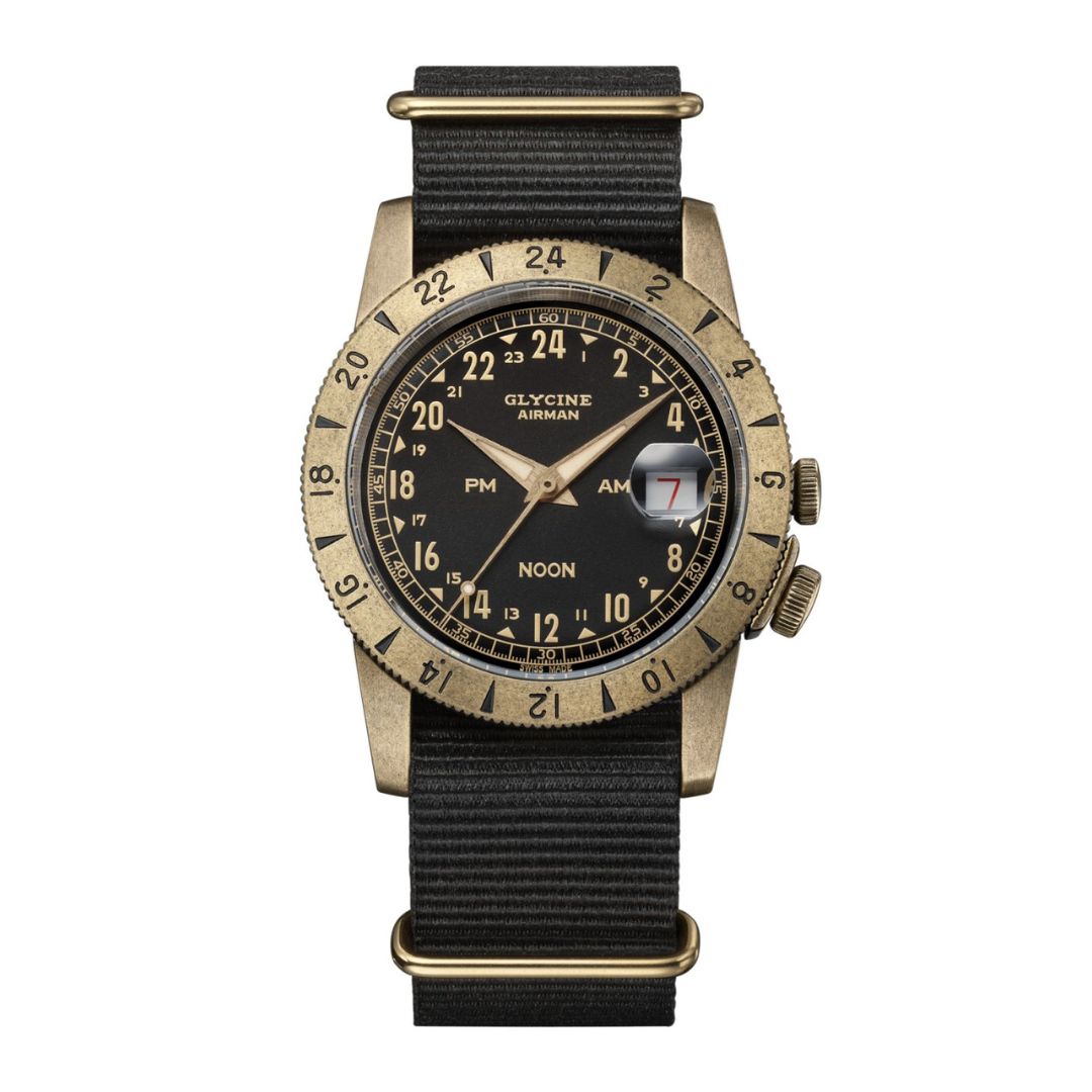 Glycine Airman Vintage Purist AM PM Preto GL0379