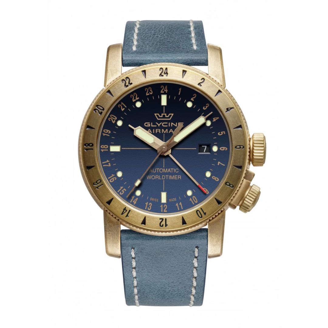 Glycine Airman GMT Bronze Automático Azul GL0167