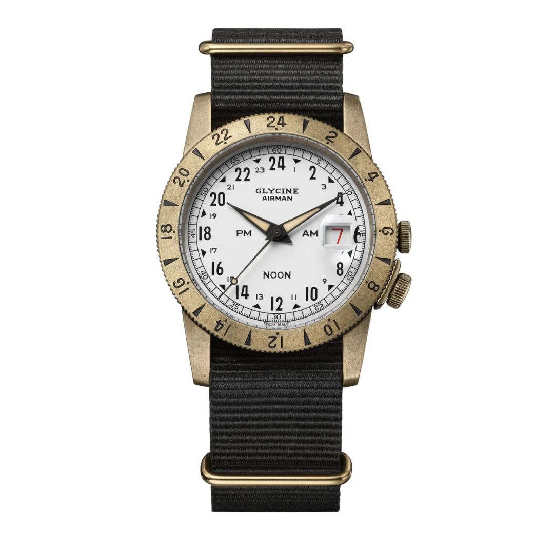 Glycine Airman Vintage Purist AM PM Branco GL0378