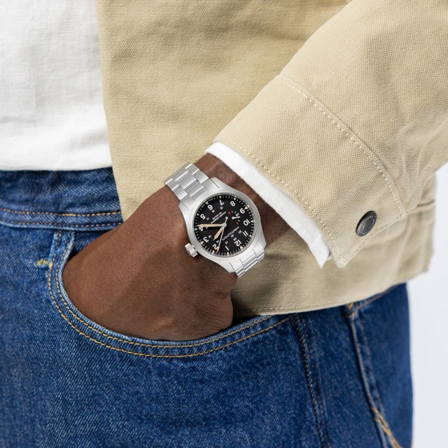 Hamilton Khaki Field Mecanico Power Reserve Preto 40mm H69509130 - Imagem 6
