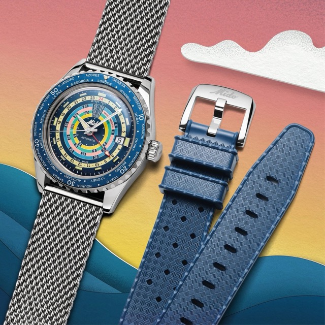 Mido Ocean Star Decompression Worldtimer Azul M026.829.17.041.00 - Imagem 7
