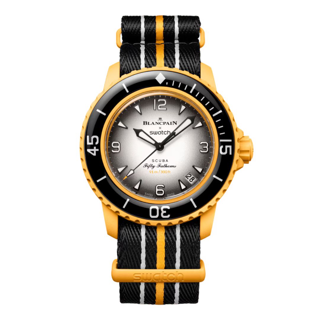 Swatch Blancpain Fifty Fathoms Scuba Pacific Ocean Amarelo SO35P100