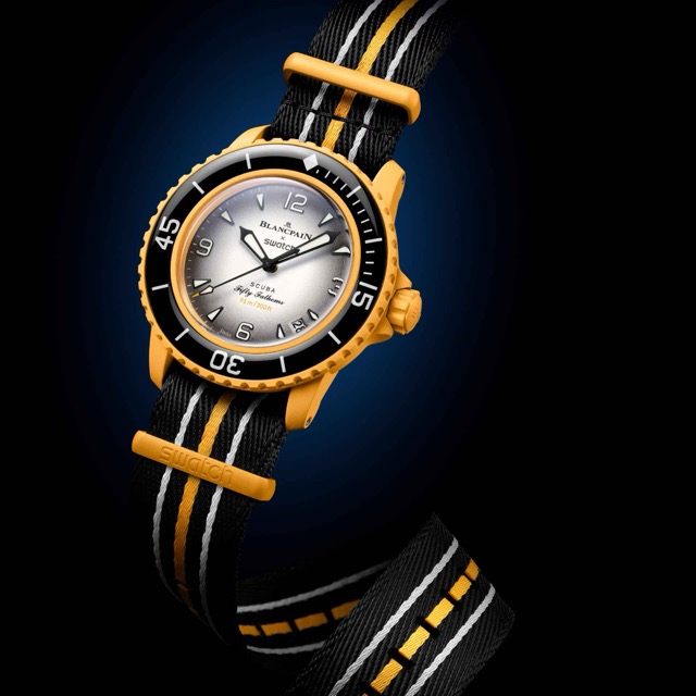 Swatch Blancpain Fifty Fathoms Scuba Pacific Ocean Amarelo SO35P100