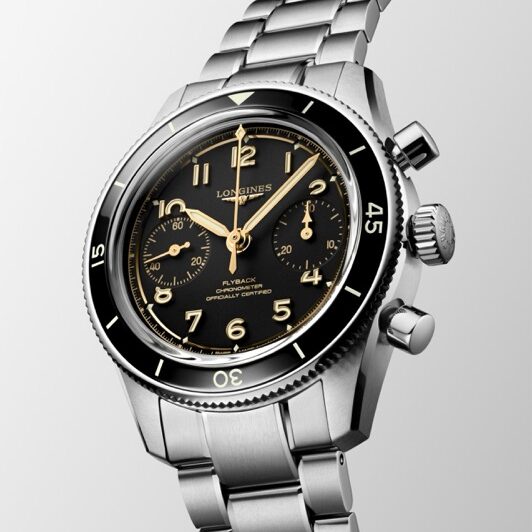 Longines Spirit Flyback Mecanico Preto 39.5mm L3.721.4.53.6