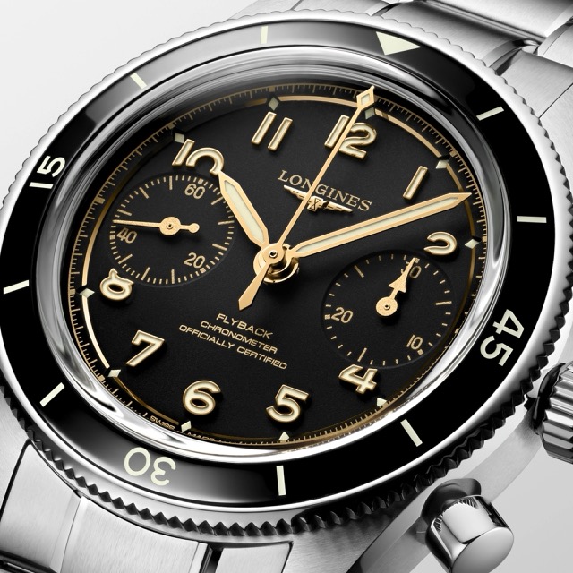 Longines Spirit Flyback Mecanico Preto 39.5mm L3.721.4.53.6
