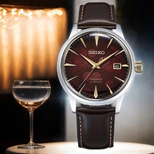 Seiko Pressage Cocktail Honeycomb Vermelho JDM SRPL21