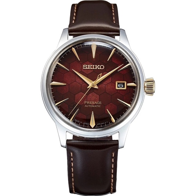 Seiko Pressage Cocktail Honeycomb Vermelho JDM SRPL21